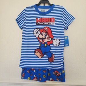 Super Mario Boys' Tee and Shorts 2-Piece Pajama Set XS 4/5